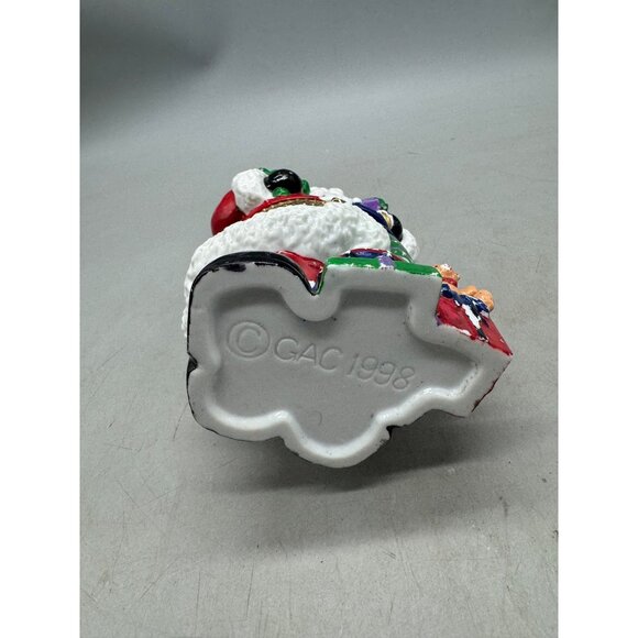 VTG. 1998 Porcelain Christmas Santa Claus 7" Hinged Trinket Box Figurine READ - Picture 7 of 8